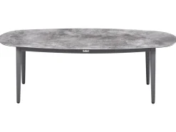 Set di divani angolari da giardino 3 posti LEFFE Lato destro Metallo Grigio