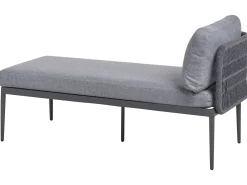 Set di divani angolari da giardino 3 posti LEFFE Lato destro Metallo Grigio