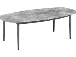 Set di divani angolari da giardino 3 posti LEFFE Lato destro Metallo Grigio