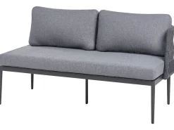 Set di divani angolari da giardino 3 posti LEFFE Lato destro Metallo Grigio