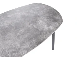 Set di divani angolari da giardino 3 posti LEFFE Lato destro Metallo Grigio