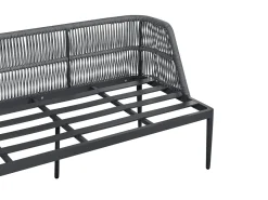 Set di divani angolari da giardino 3 posti LEFFE Lato destro Metallo Grigio