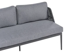 Set di divani angolari da giardino 3 posti LEFFE Lato destro Metallo Grigio