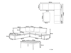 Set di divani angolari da giardino 5 posti POSITANO Grigio