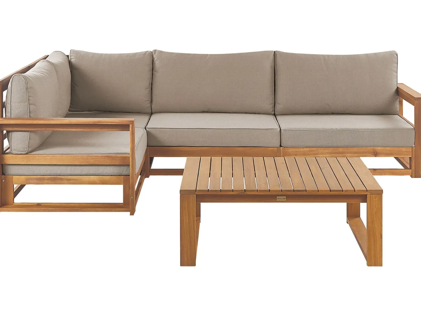 Set di divani angolari da giardino 4 posti TIMOR Lato destro Modulare Legno di acacia certificato Marrone chiaro