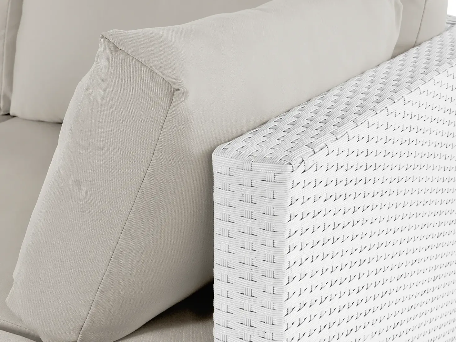 Set di divani angolari da giardino 4 posti SANO Lato Sinistro Modulare Rattan sintetico (PE) Bianco
