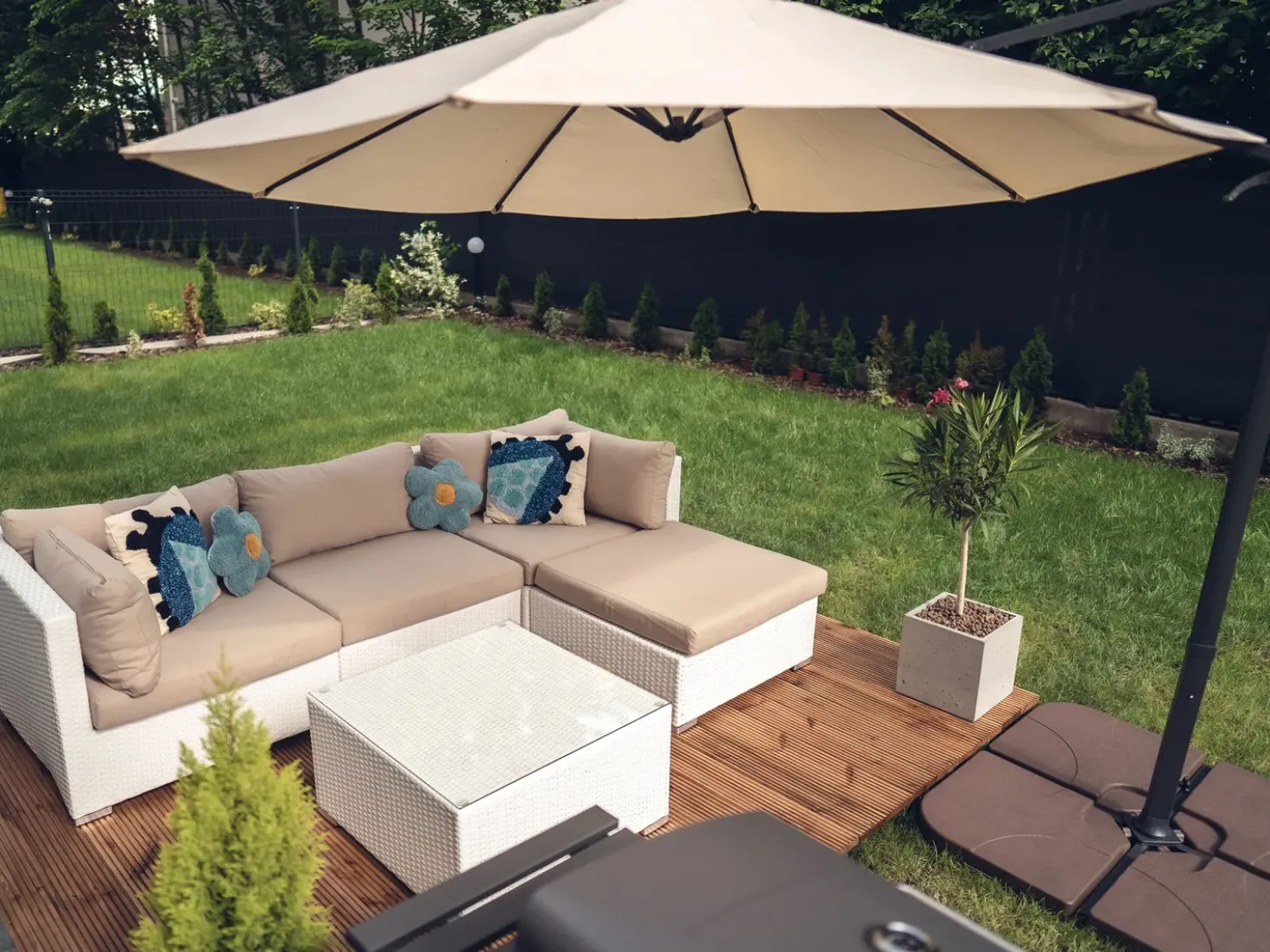 Set di divani angolari da giardino 4 posti SANO Lato Sinistro Modulare Rattan sintetico (PE) Bianco