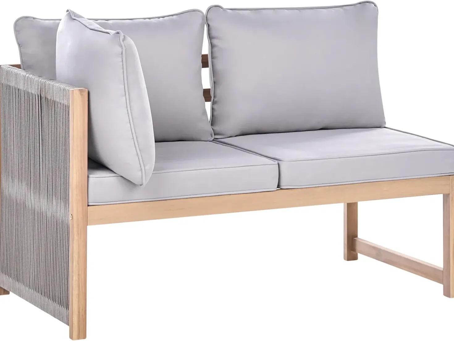 Set di divani angolari da giardino 3 posti ARABBA Lato Sinistro Legno di acacia certificato Grigio
