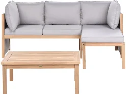 Set di divani angolari da giardino 3 posti ARABBA Lato Sinistro Legno di acacia certificato Grigio