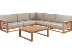 Set di divani angolari da giardino 5 posti TIMOR Modulare Legno di acacia certificato Marrone chiaro