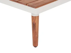 Set di divani angolari da giardino 5 posti CORATO Legno d'acacia Bianco sporco