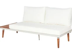 Set di divani angolari da giardino 5 posti CORATO Legno d'acacia Bianco sporco