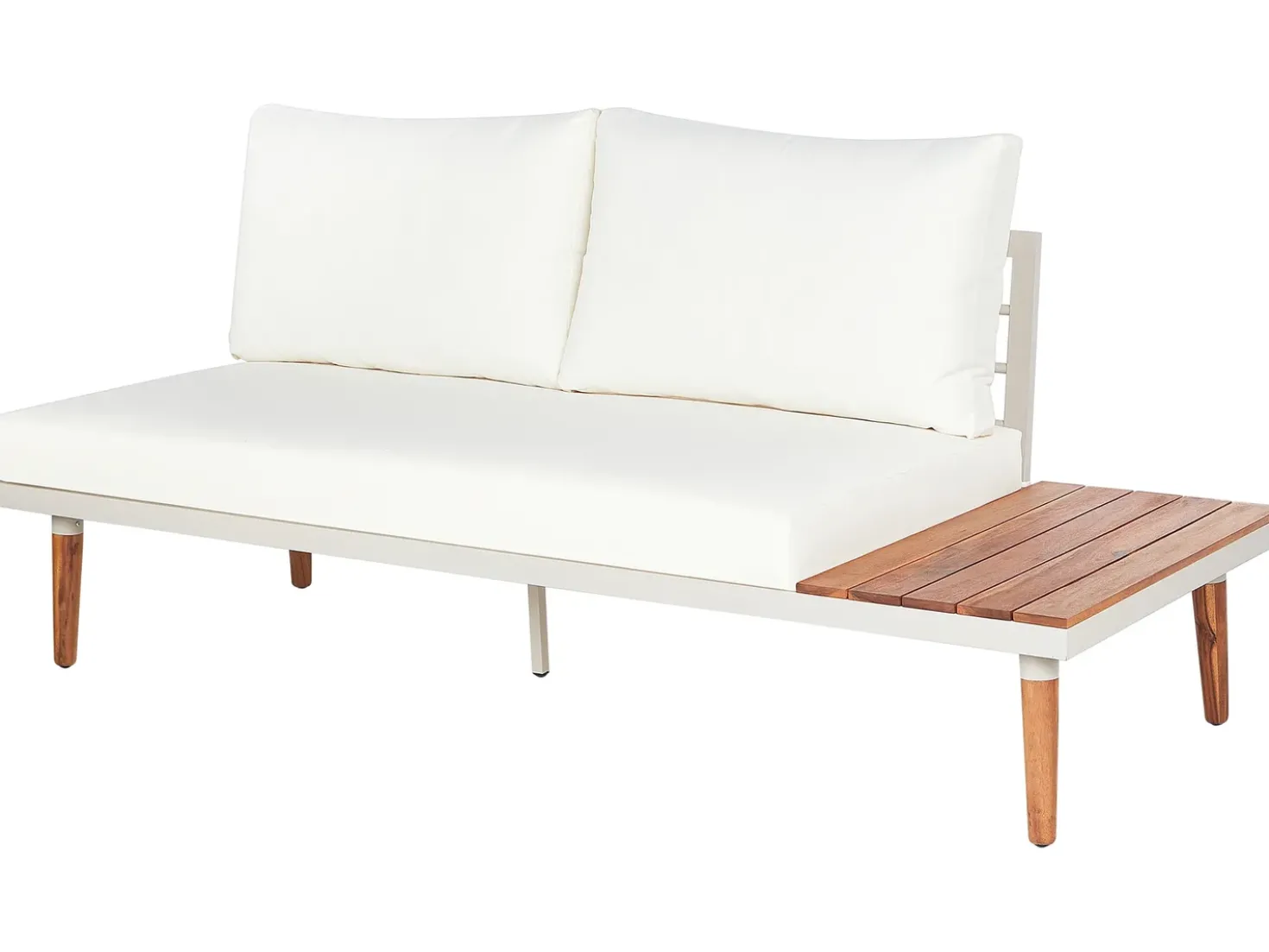 Set di divani angolari da giardino 5 posti CORATO Legno d'acacia Bianco sporco