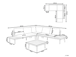 Set di divani angolari da giardino 5 posti CORATO Legno d'acacia Bianco sporco
