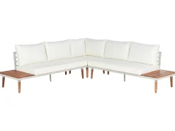 Set di divani angolari da giardino 5 posti CORATO Legno d'acacia Bianco sporco
