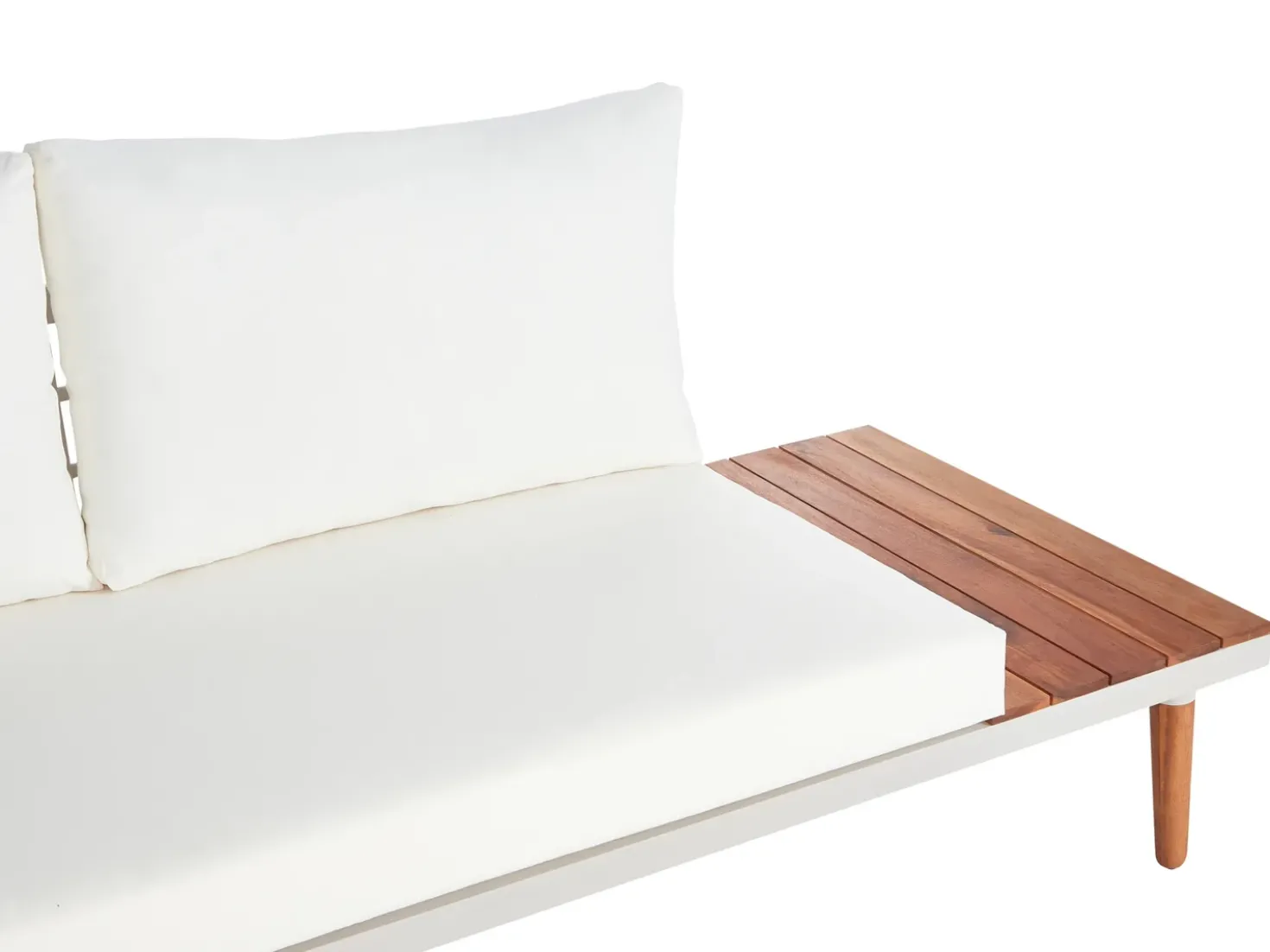 Set di divani angolari da giardino 5 posti CORATO Legno d'acacia Bianco sporco