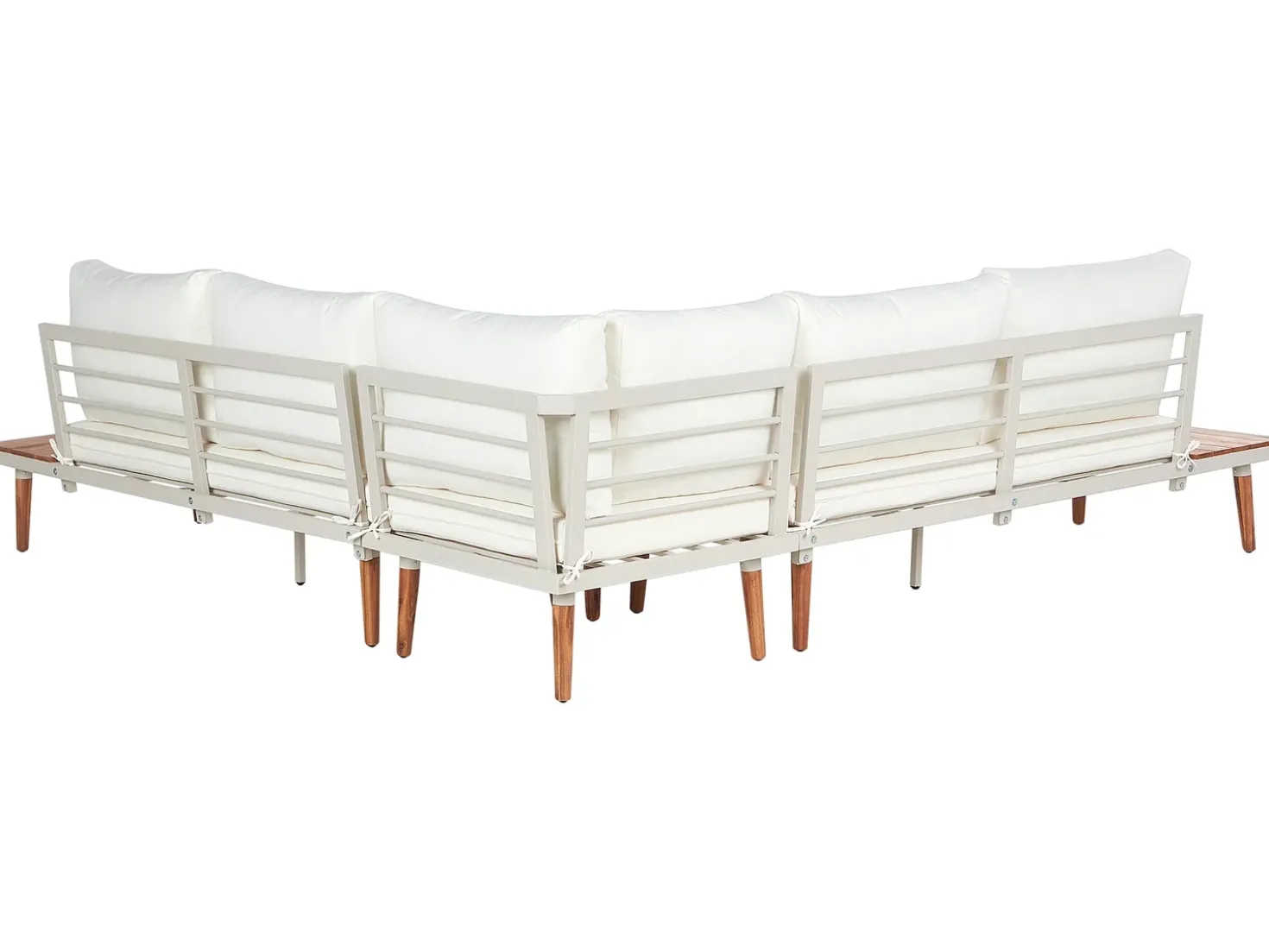 Set di divani angolari da giardino 5 posti CORATO Legno d'acacia Bianco sporco