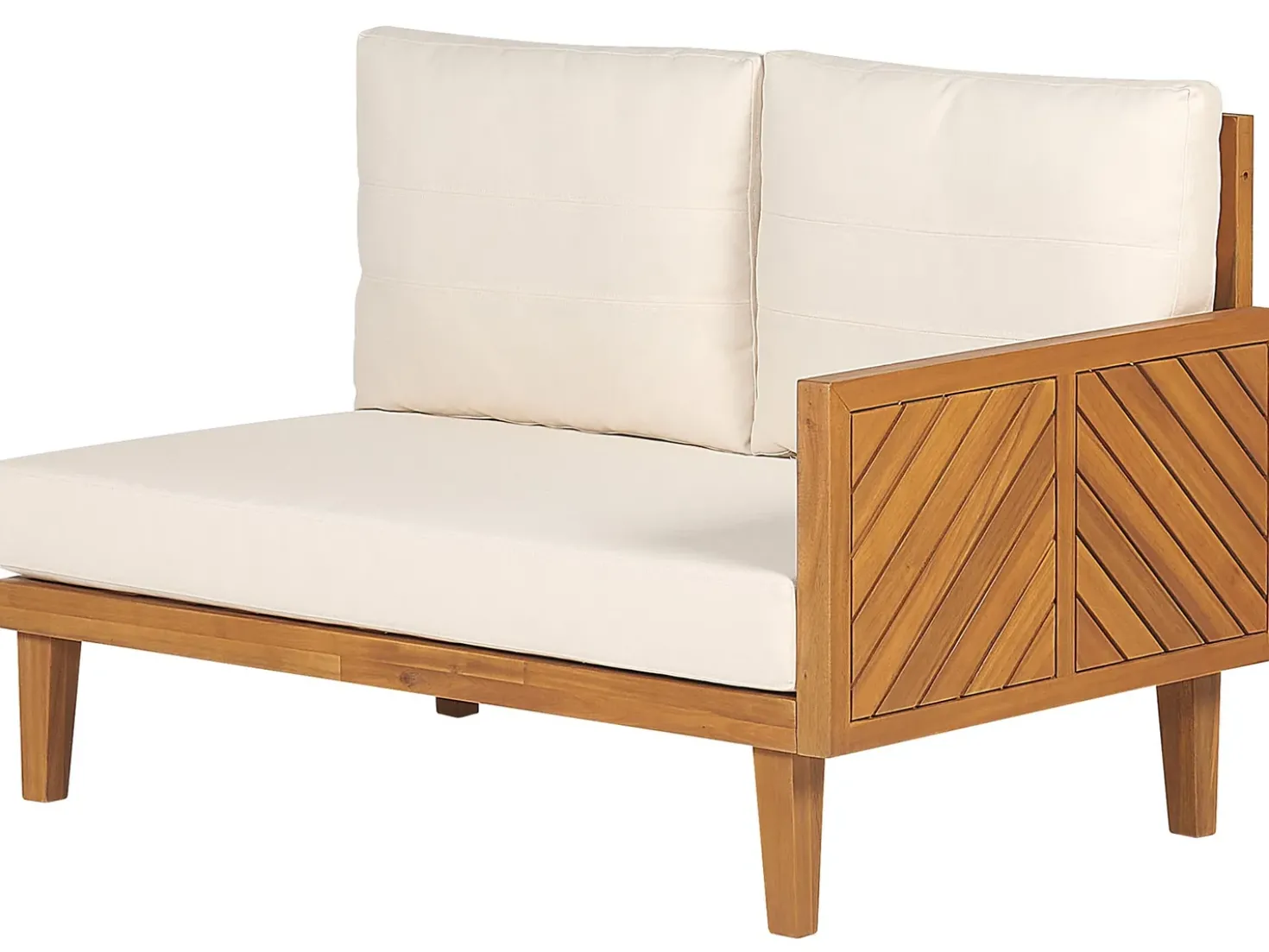 Set di divani angolari da giardino 4 posti BARATTI Lato Sinistro Legno d'acacia Marrone