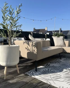Set di divani angolari da giardino 4 posti SORRIVOLI Lato Sinistro Beige