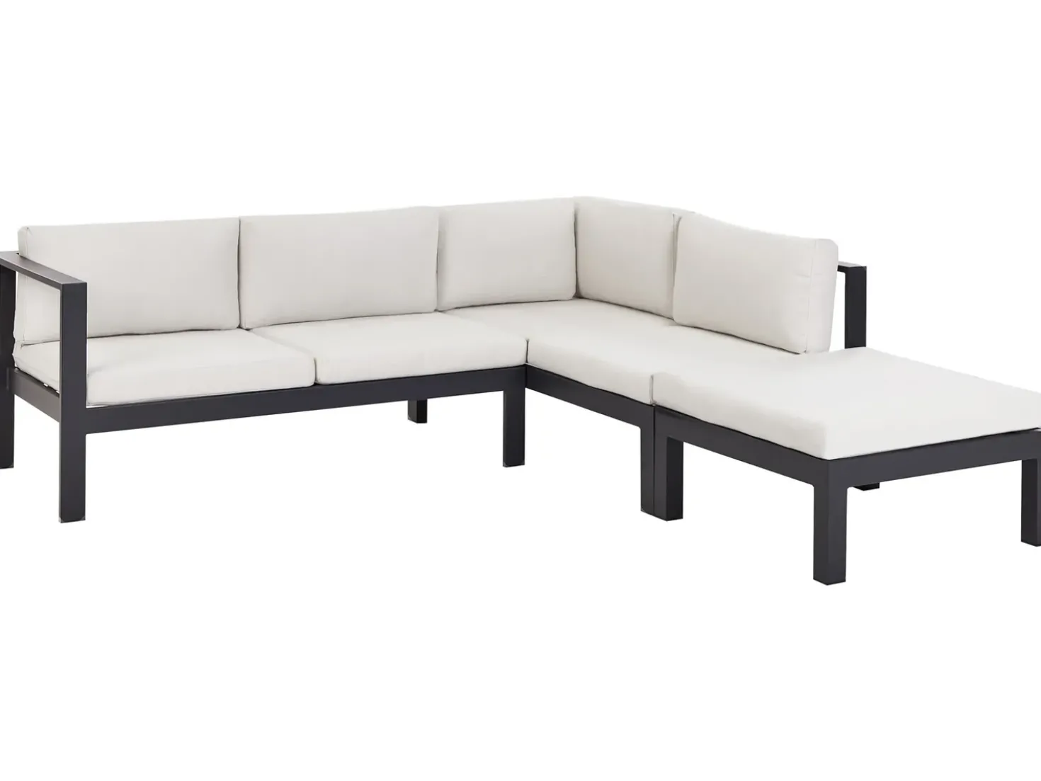 Set di divani angolari da giardino 5 posti MESSINA Lato Sinistro Metallo Bianco sporco