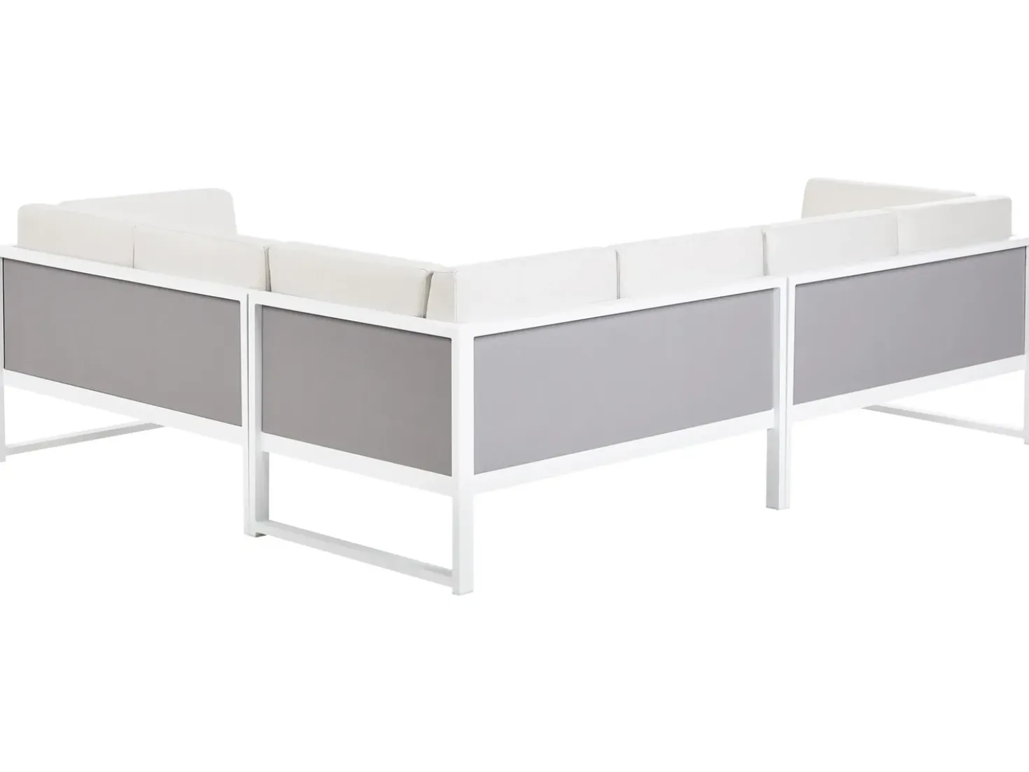 Set di divani angolari da giardino 6 posti CASTELLA/FRATTE Lato Sinistro Metallo Bianco sporco