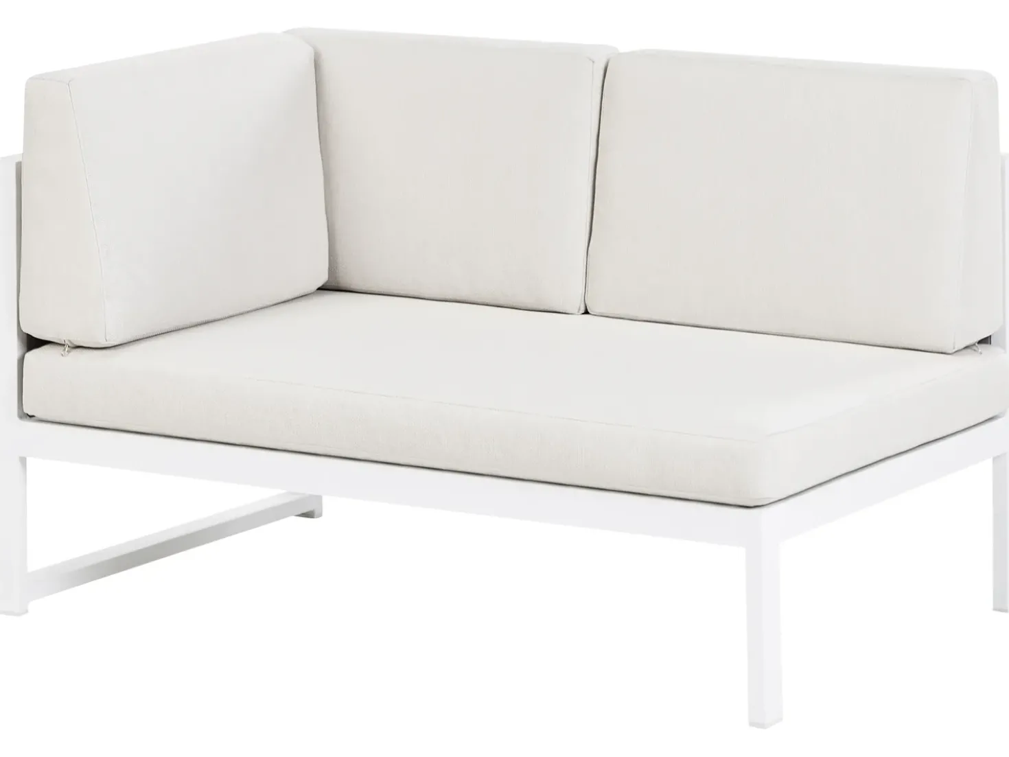 Set di divani angolari da giardino 6 posti CASTELLA/FRATTE Lato Sinistro Metallo Bianco sporco