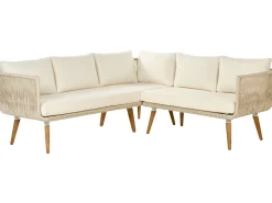 Set di divani angolari da giardino 5 posti ALCAMO Lato Sinistro Legno d'acacia Beige chiaro