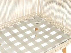 Set di divani angolari da giardino 5 posti ALCAMO Lato Sinistro Legno d'acacia Beige chiaro
