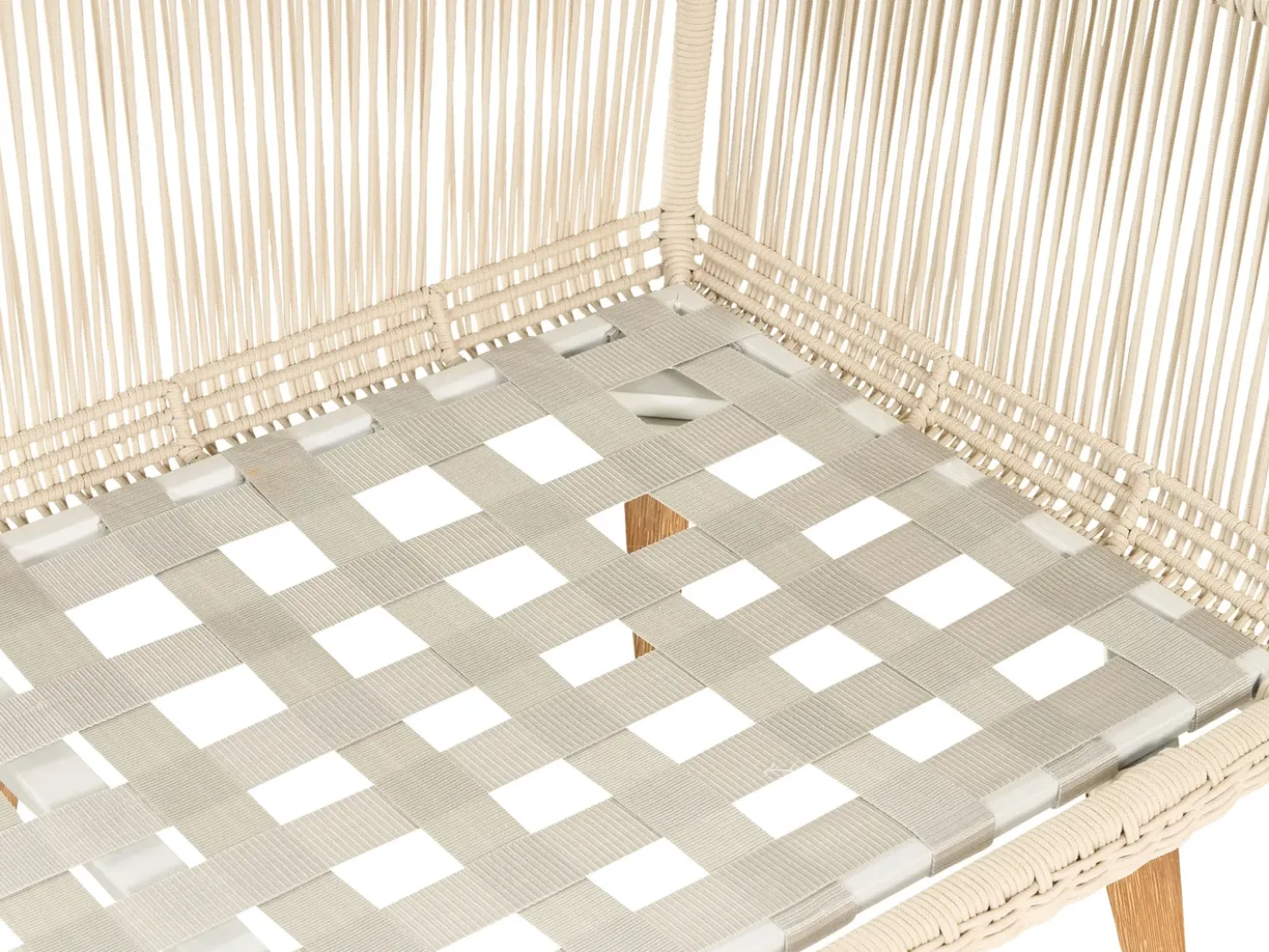 Set di divani angolari da giardino 5 posti ALCAMO Lato Sinistro Legno d'acacia Beige chiaro