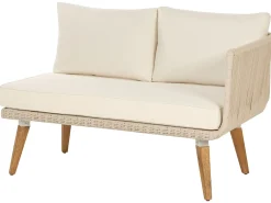 Set di divani angolari da giardino 5 posti ALCAMO Lato Sinistro Legno d'acacia Beige chiaro