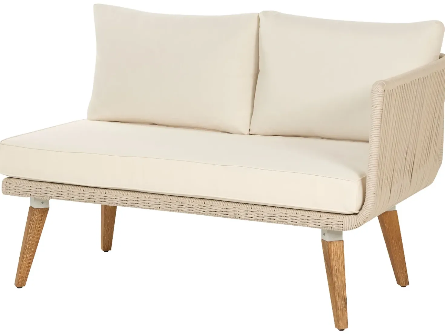 Set di divani angolari da giardino 5 posti ALCAMO Lato Sinistro Legno d'acacia Beige chiaro