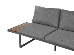 Set di divani angolari da giardino 4 posti PIENZA Lato Sinistro Marrone chiaro/Grigio