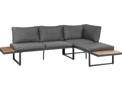 Set di divani angolari da giardino 4 posti PIENZA Lato Sinistro Marrone chiaro/Grigio