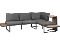 Set di divani angolari da giardino 4 posti PIENZA Lato Sinistro Marrone chiaro/Grigio