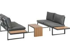 Set di divani angolari da giardino 4 posti PIENZA Lato Sinistro Marrone chiaro/Grigio