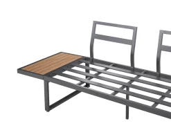 Set di divani angolari da giardino 4 posti PIENZA Lato Sinistro Marrone chiaro/Grigio