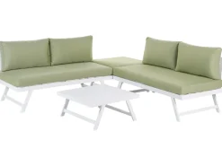 Set di divani angolari da giardino 5 posti COCCORINO Metallo Verde