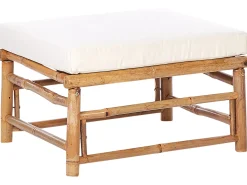 Set di divani angolari da giardino 5 posti CERRETO Lato Sinistro Bambù Bianco sporco