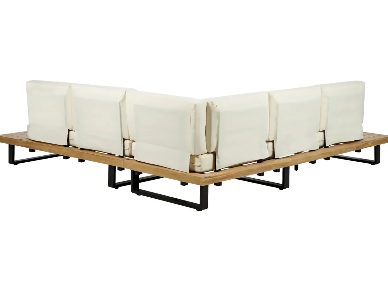 Set di divani angolari da giardino 5 posti MYKONOS Lato destro Legno di acacia certificato Bianco sporco