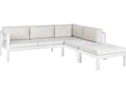 Set di divani angolari da giardino 5 posti MESSINA Lato Sinistro Metallo Bianco sporco