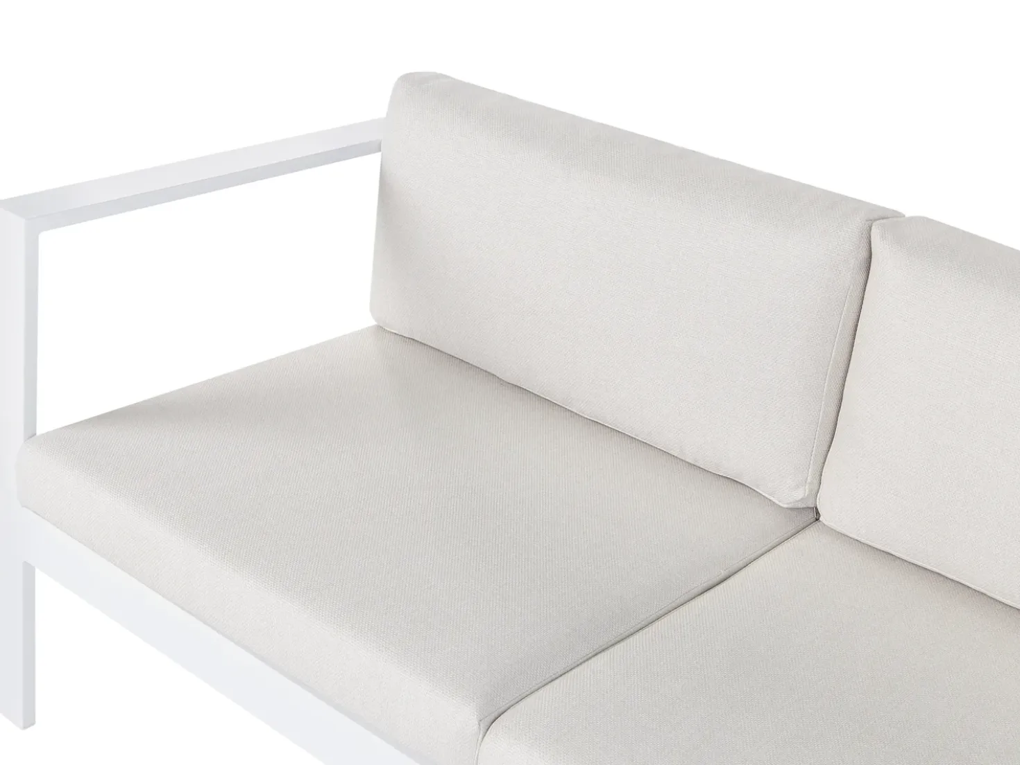Set di divani angolari da giardino 5 posti MESSINA Lato Sinistro Metallo Bianco sporco