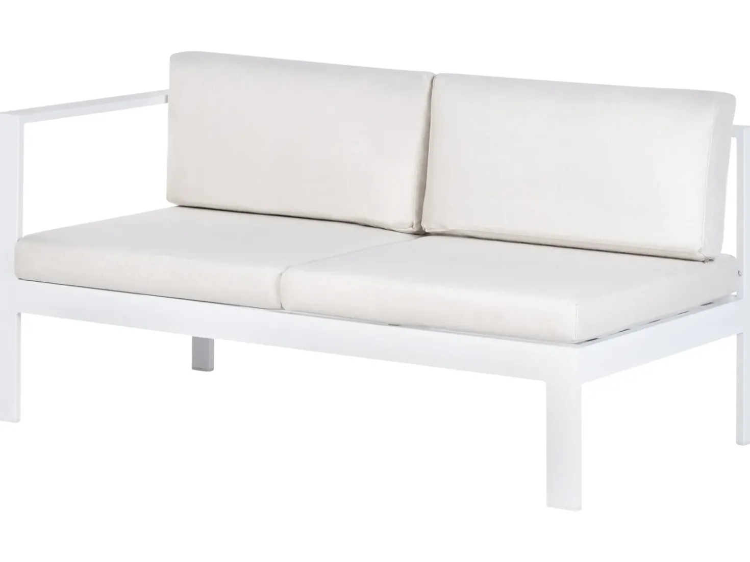 Set di divani angolari da giardino 5 posti MESSINA Lato Sinistro Metallo Bianco sporco