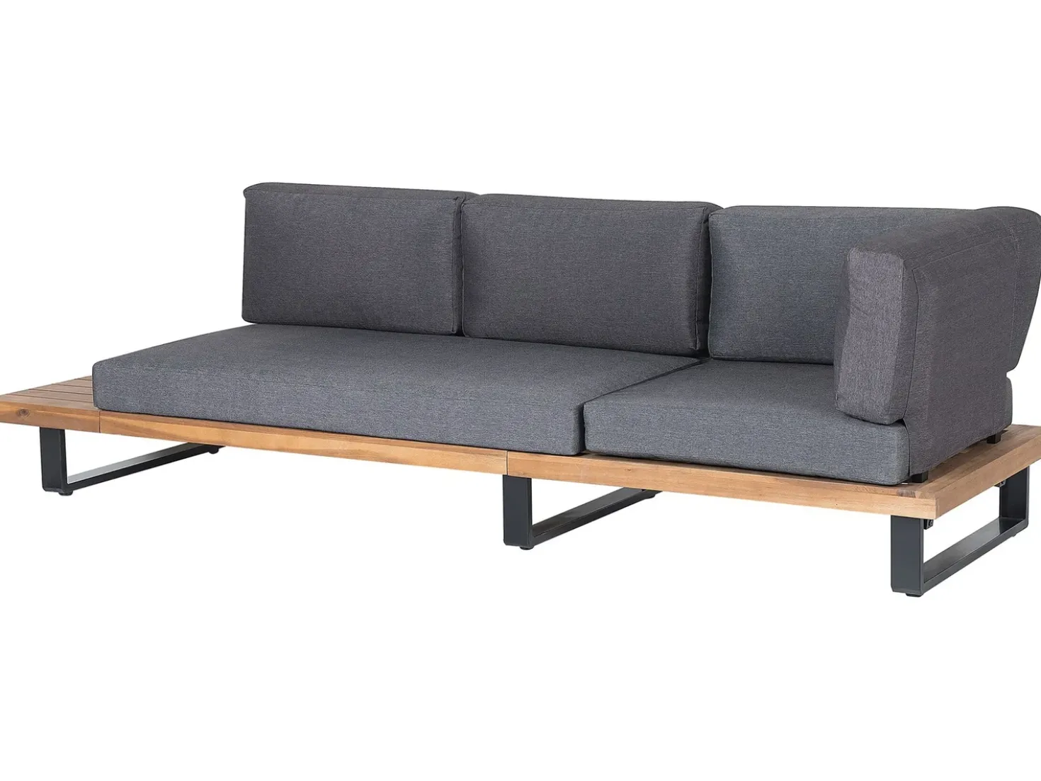 Set di divani angolari da giardino 5 posti MYKONOS Lato destro Legno di acacia certificato Grigio scuro