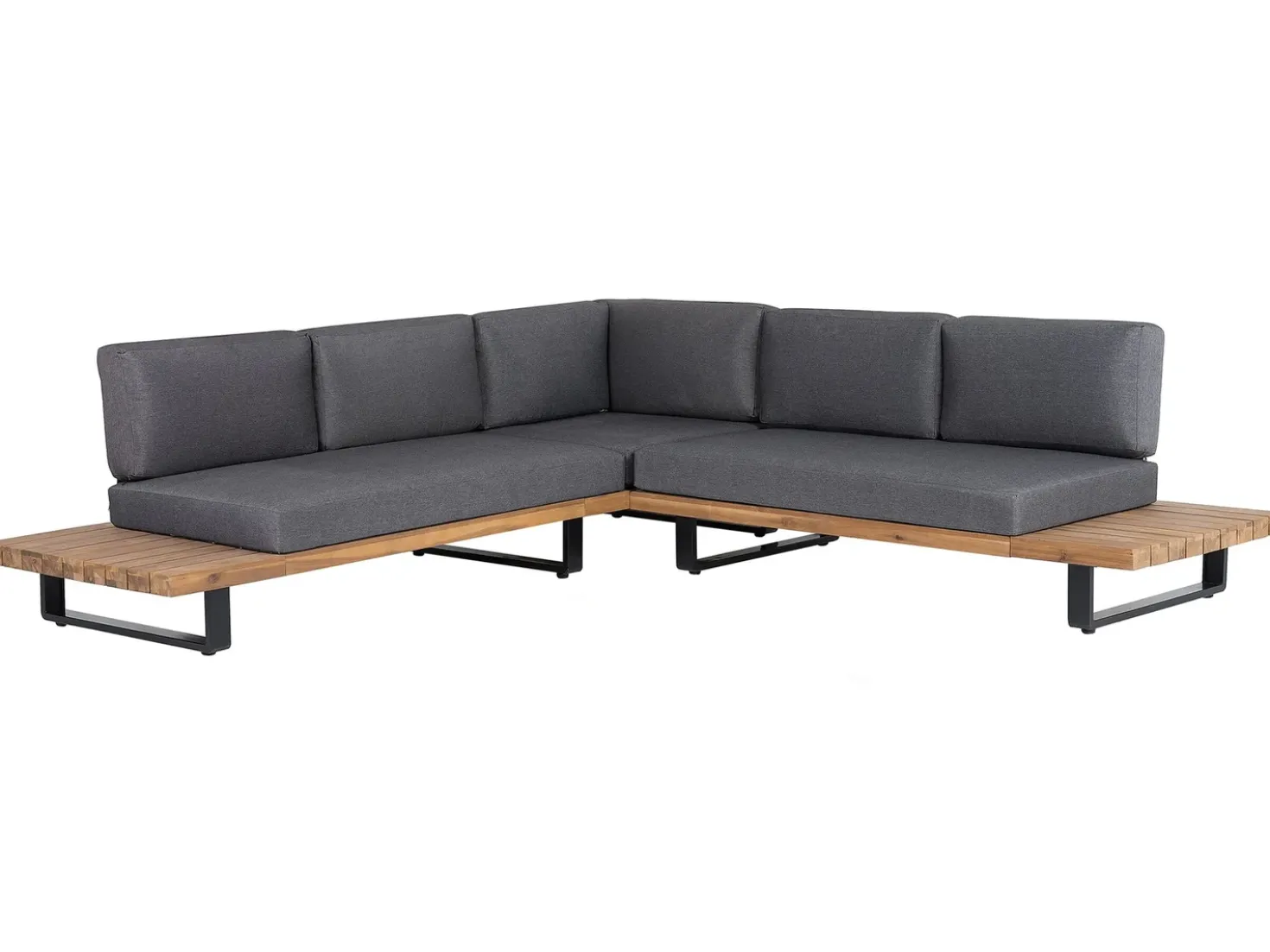 Set di divani angolari da giardino 5 posti MYKONOS Lato destro Legno di acacia certificato Grigio scuro