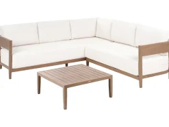 Set di divani angolari da giardino 5 posti SAMPIERI Lato Sinistro Metallo Marrone