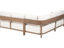 Set di divani angolari da giardino 5 posti SAMPIERI Lato Sinistro Metallo Marrone