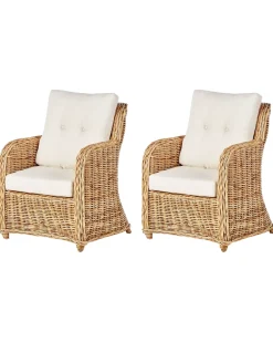 Set di divani da giardino 5 posti ALESSANO Rattan Naturale