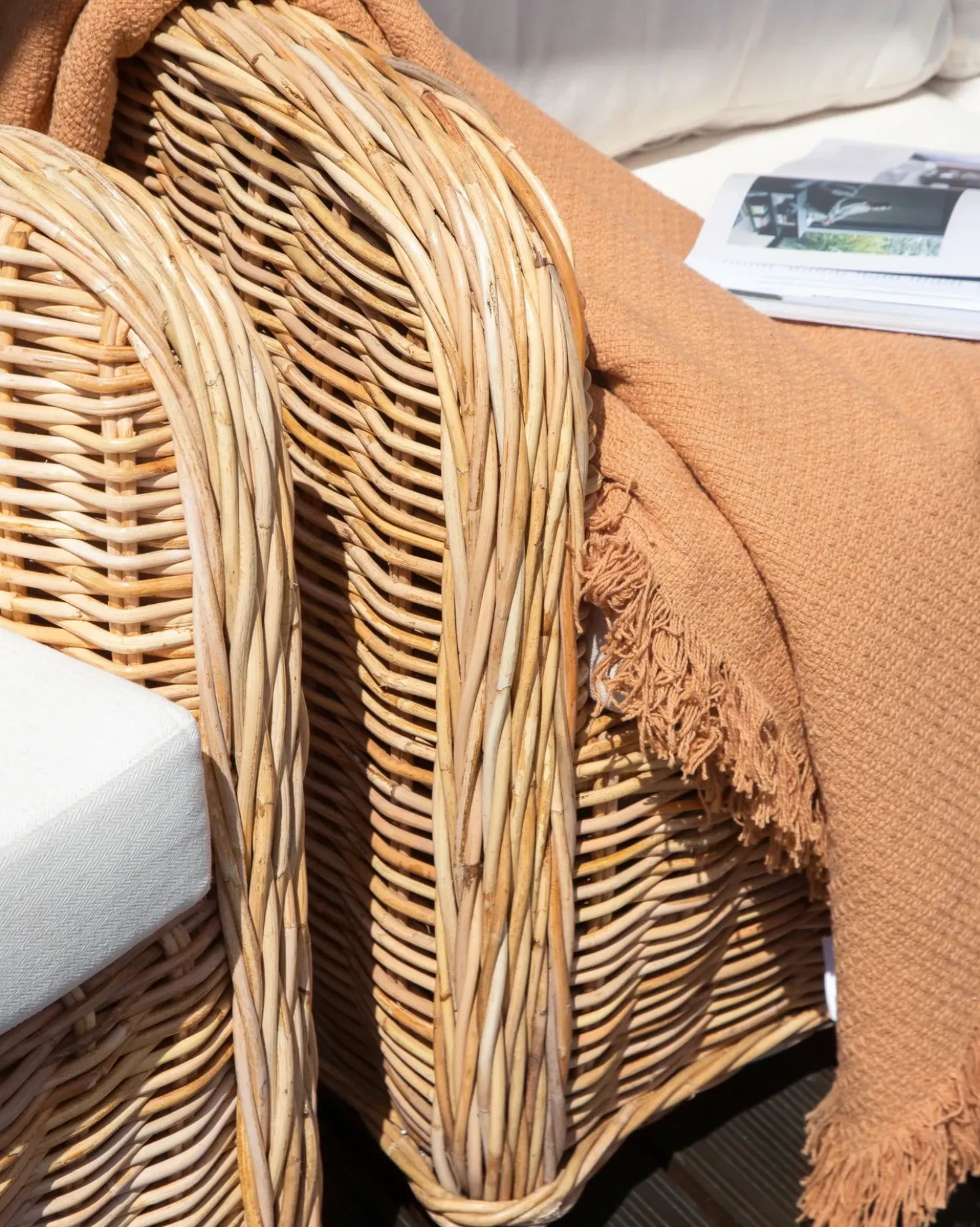 Set di divani da giardino 5 posti ALESSANO Rattan Naturale