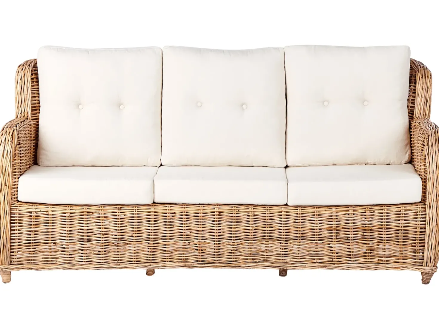 Set di divani da giardino 5 posti ALESSANO Rattan Naturale