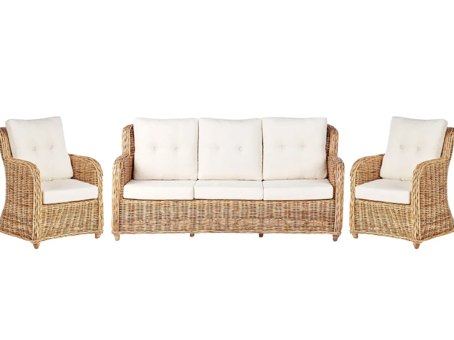 Set di divani da giardino 5 posti ALESSANO Rattan Naturale